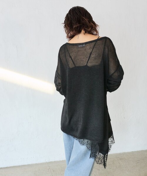 RIVE DROITE(リヴドロワ)の「メランジルーズニット(ニット/セーター・レディース・ブラック/サックスブルー/モカ/グレー・FREE)」の10枚目の写真