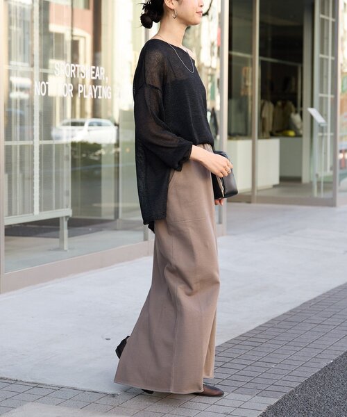 RIVE DROITE(リヴドロワ)の「メランジルーズニット(ニット/セーター・レディース・ブラック/サックスブルー/モカ/グレー・FREE)」の14枚目の写真