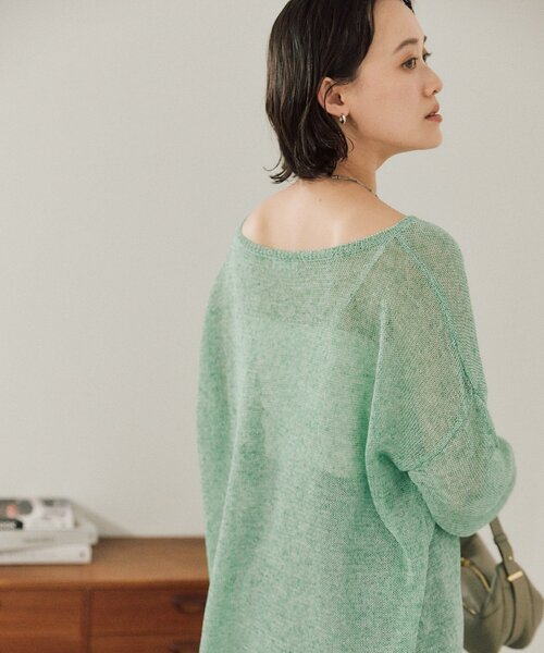 RIVE DROITE（リヴドロワ）の「【新色追加】メランジルーズニット（ニット/セーター・レディース・ブラック/サックスブルー/モカ/グレー/ライトグレー/グリーン/ベージュ・FREE）」の10枚目の写真