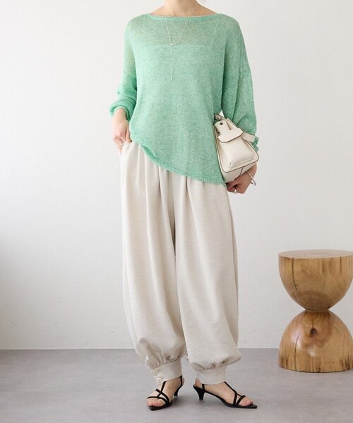 RIVE DROITE（リヴドロワ）の「【新色追加】メランジルーズニット（ニット/セーター・レディース・ブラック/サックスブルー/モカ/グレー/ライトグレー/グリーン/ベージュ・FREE）」の11枚目の写真