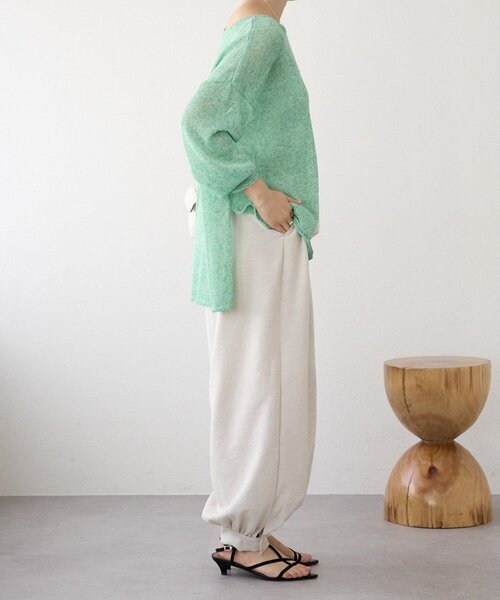 RIVE DROITE（リヴドロワ）の「【新色追加】メランジルーズニット（ニット/セーター・レディース・ブラック/サックスブルー/モカ/グレー/ライトグレー/グリーン/ベージュ・FREE）」の12枚目の写真