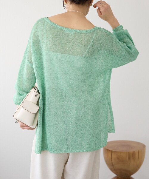 RIVE DROITE（リヴドロワ）の「【新色追加】メランジルーズニット（ニット/セーター・レディース・ブラック/サックスブルー/モカ/グレー/ライトグレー/グリーン/ベージュ・FREE）」の16枚目の写真