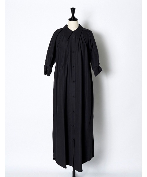 美品✦RUMCHE ラムシェ ボリュームスリーブドレス シャツ ワンピース S セール】Volume Sleeve Shirt Dress / ボリュームスリーブシャツ