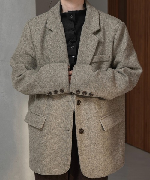lawgy（ラウジー）の「tweed like mix tailored jacket / ツイード