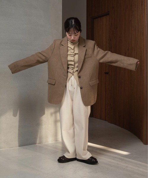 lawgy ラインスイッチングブラッシュド テーラードジャケット lawgy