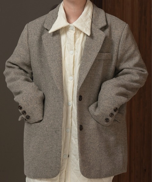 lawgy（ラウジー）の「tweed like mix tailored jacket / ツイード