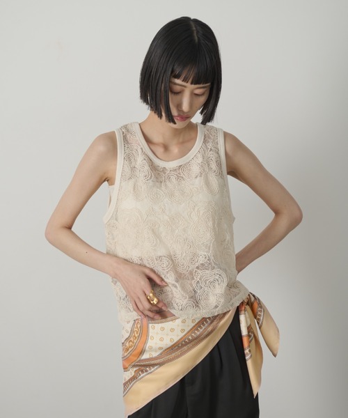 AIC.（エーアイシー）の「コード刺繍レースタンクトップ（タンクトップ