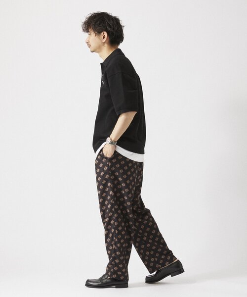 JOURNAL STANDARD relume(ジャーナルスタンダード レリューム)の「ホールパターンプリント ワイドイージーパンツ(その他パンツ・メンズ・ネイビー/ベージュ系その他/ボルドー/ブラック/グレー・MEDIUM/LARGE)」の15枚目の写真