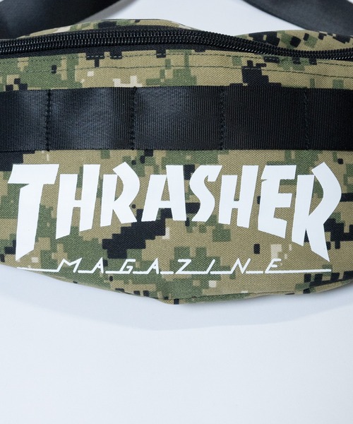 THRASHER（スラッシャー）の「【Y】〔THRASHER/スラッシャー〕キーフック付き ワンポイントロゴ ウエストバック（ボディバッグ/ウエストポーチ・メンズ・ホワイト/ダークグリーン/ブラック・FREE）」の4枚目の写真
