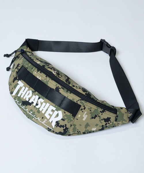 THRASHER（スラッシャー）の「【Y】〔THRASHER/スラッシャー〕キーフック付き ワンポイントロゴ ウエストバック（ボディバッグ/ウエストポーチ・メンズ・ホワイト/ダークグリーン/ブラック・FREE）」の10枚目の写真