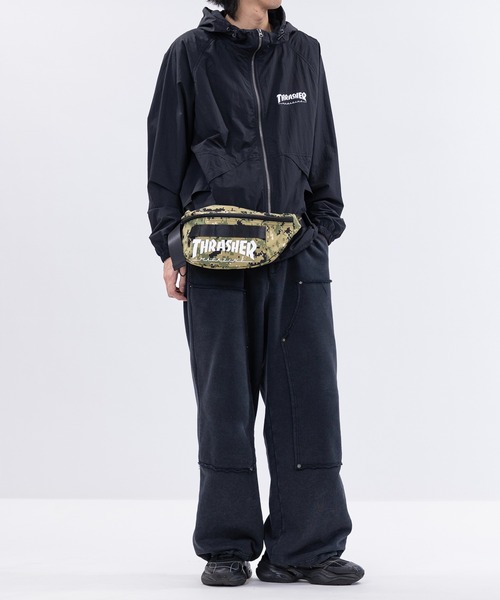 THRASHER（スラッシャー）の「【Y】〔THRASHER/スラッシャー〕キーフック付き ワンポイントロゴ ウエストバック（ボディバッグ/ウエストポーチ・メンズ・ホワイト/ダークグリーン/ブラック・FREE）」の14枚目の写真