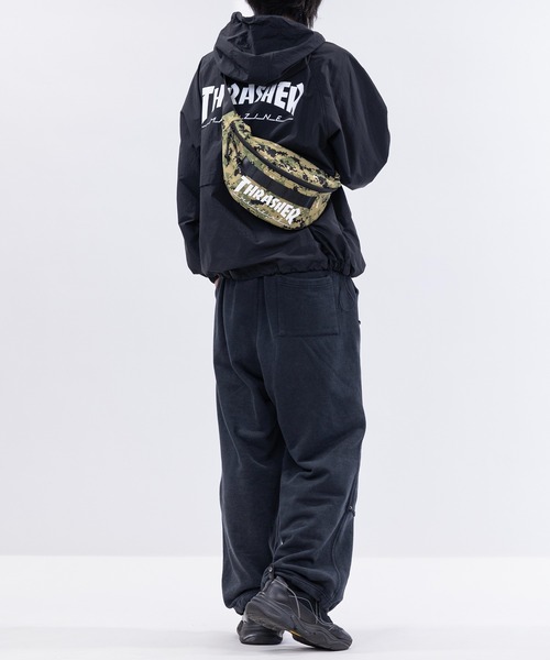 THRASHER（スラッシャー）の「【Y】〔THRASHER/スラッシャー〕キーフック付き ワンポイントロゴ ウエストバック（ボディバッグ/ウエストポーチ・メンズ・ホワイト/ダークグリーン/ブラック・FREE）」の13枚目の写真