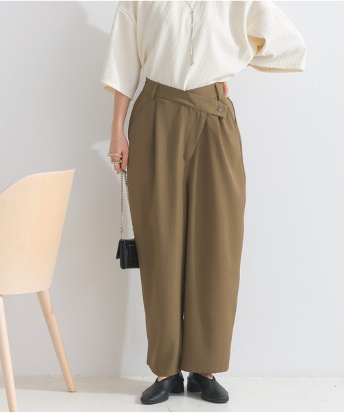 OandI（オーアンドアイ）の「アシメラップドレープパンツ（その他パンツ・レディース・ライトベージュ/チャコールグレー/ブラウン・FREE）」の3枚目の写真