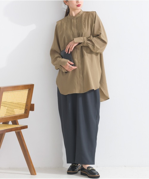 OandI（オーアンドアイ）の「アシメラップドレープパンツ（その他パンツ・レディース・ライトベージュ/チャコールグレー/ブラウン・FREE）」の4枚目の写真