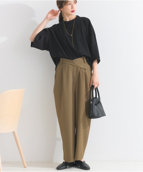 OandI（オーアンドアイ）の「アシメラップドレープパンツ（その他パンツ・レディース・ライトベージュ/チャコールグレー/ブラウン・FREE）」の12枚目の写真