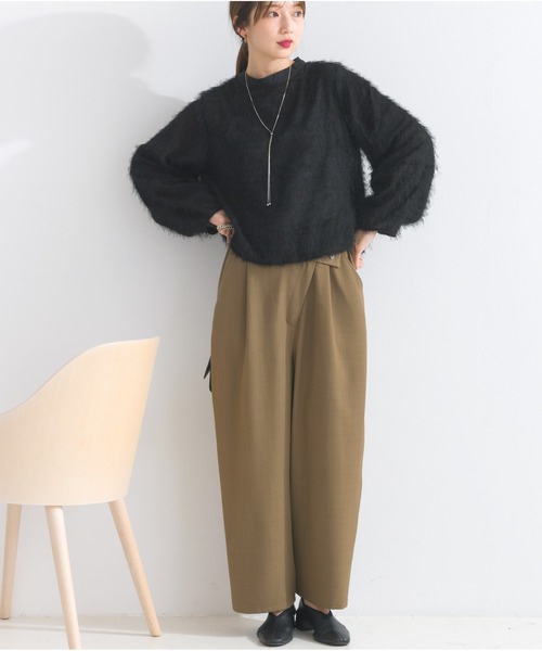 OandI（オーアンドアイ）の「アシメラップドレープパンツ（その他パンツ・レディース・ライトベージュ/チャコールグレー/ブラウン・FREE）」の15枚目の写真