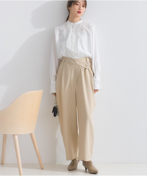 OandI（オーアンドアイ）の「アシメラップドレープパンツ（その他パンツ・レディース・ライトベージュ/チャコールグレー/ブラウン・FREE）」の17枚目の写真