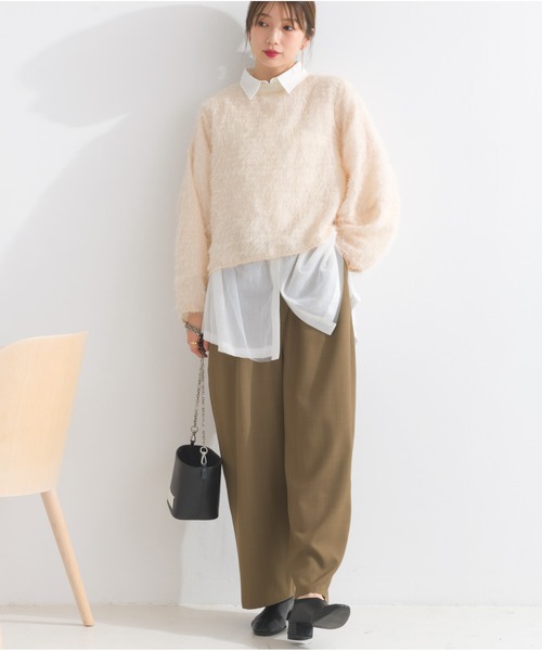 OandI（オーアンドアイ）の「アシメラップドレープパンツ（その他パンツ・レディース・ライトベージュ/チャコールグレー/ブラウン・FREE）」の8枚目の写真