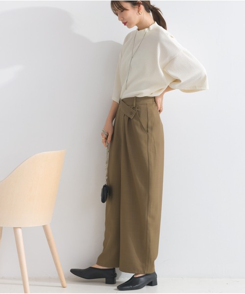 OandI（オーアンドアイ）の「アシメラップドレープパンツ（その他パンツ・レディース・ライトベージュ/チャコールグレー/ブラウン・FREE）」の11枚目の写真