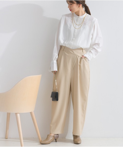 OandI（オーアンドアイ）の「アシメラップドレープパンツ（その他パンツ・レディース・ライトベージュ/チャコールグレー/ブラウン・FREE）」の21枚目の写真