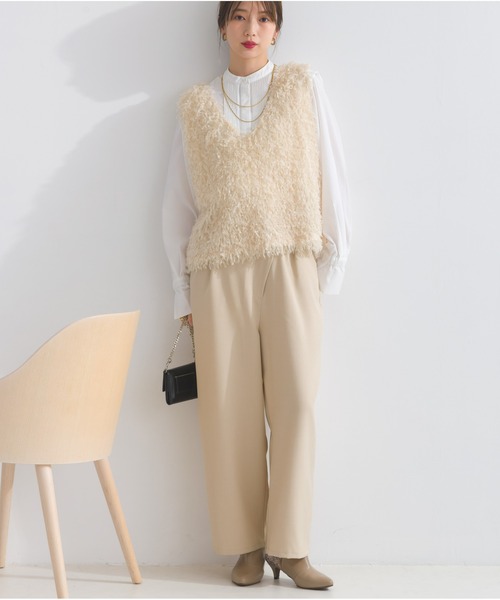 OandI（オーアンドアイ）の「アシメラップドレープパンツ（その他パンツ・レディース・ライトベージュ/チャコールグレー/ブラウン・FREE）」の22枚目の写真
