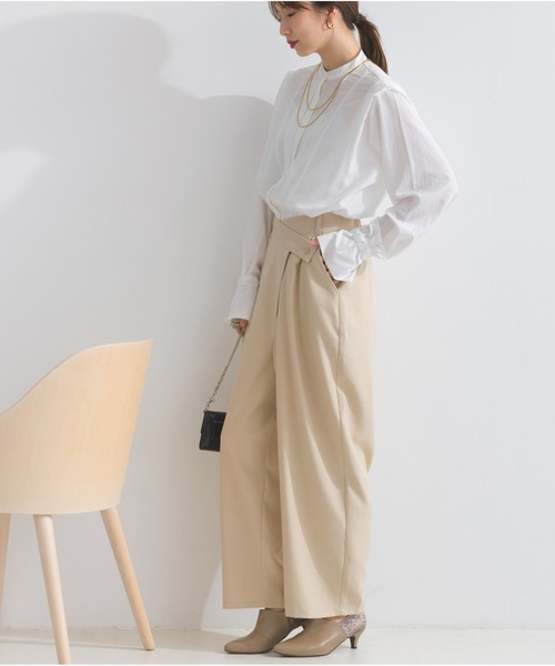 OandI（オーアンドアイ）の「アシメラップドレープパンツ（その他パンツ・レディース・ライトベージュ/チャコールグレー/ブラウン・FREE）」の20枚目の写真