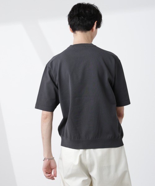 NANO universe（ナノユニバース）の「コットン/ソロナ プレーティングクルーネック 半袖TEE（ニット/セーター・メンズ・ダークグリーン/ライトブラウン/チャコール・M/L）」の6枚目の写真