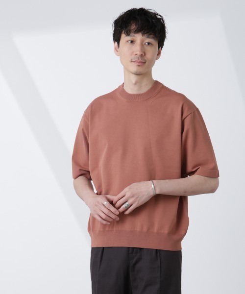 NANO universe（ナノユニバース）の「コットン/ソロナ プレーティングクルーネック 半袖TEE（ニット/セーター・メンズ・ダークグリーン/ライトブラウン/チャコール・M/L）」の11枚目の写真