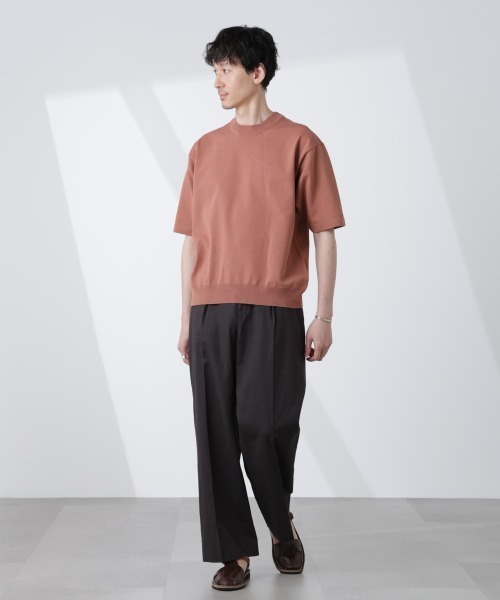 NANO universe（ナノユニバース）の「コットン/ソロナ プレーティングクルーネック 半袖TEE（ニット/セーター・メンズ・ダークグリーン/ライトブラウン/チャコール・M/L）」の14枚目の写真