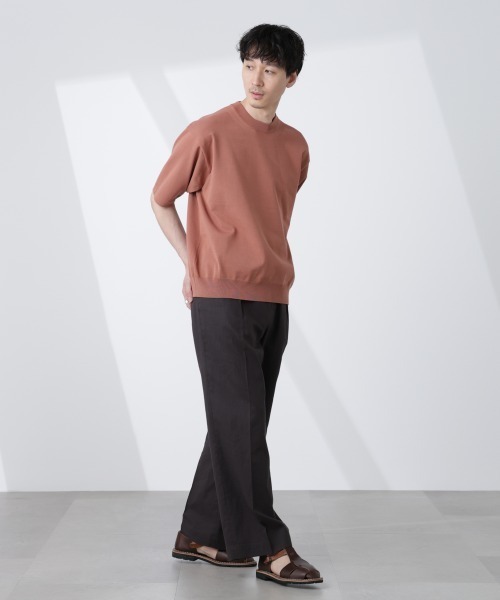 NANO universe（ナノユニバース）の「コットン/ソロナ プレーティングクルーネック 半袖TEE（ニット/セーター・メンズ・ダークグリーン/ライトブラウン/チャコール・M/L）」の15枚目の写真