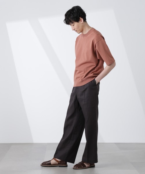 NANO universe（ナノユニバース）の「コットン/ソロナ プレーティングクルーネック 半袖TEE（ニット/セーター・メンズ・ダークグリーン/ライトブラウン/チャコール・M/L）」の16枚目の写真