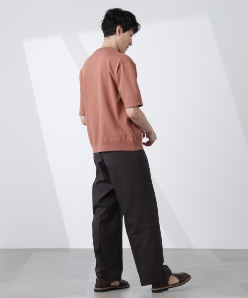 NANO universe（ナノユニバース）の「コットン/ソロナ プレーティングクルーネック 半袖TEE（ニット/セーター・メンズ・ダークグリーン/ライトブラウン/チャコール・M/L）」の17枚目の写真