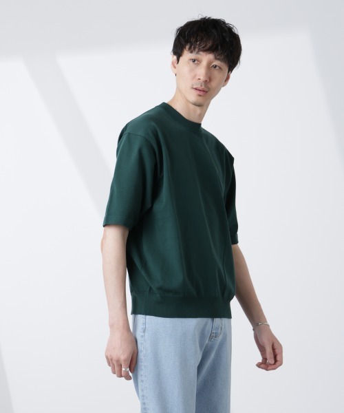 NANO universe（ナノユニバース）の「コットン/ソロナ プレーティングクルーネック 半袖TEE（ニット/セーター・メンズ・ダークグリーン/ライトブラウン/チャコール・M/L）」の18枚目の写真