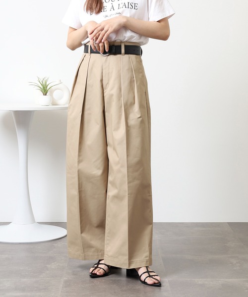 ハイウエスト2タックチノパンツ