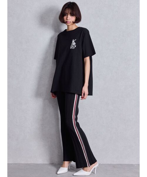 GYDA（ジェイダ）の「GAME HOLIC BUNNY BIG Tシャツ（Tシャツ/カットソー・レディース・オフホワイト/ブラック/スカイブルー/ライム・FREE）」の10枚目の写真