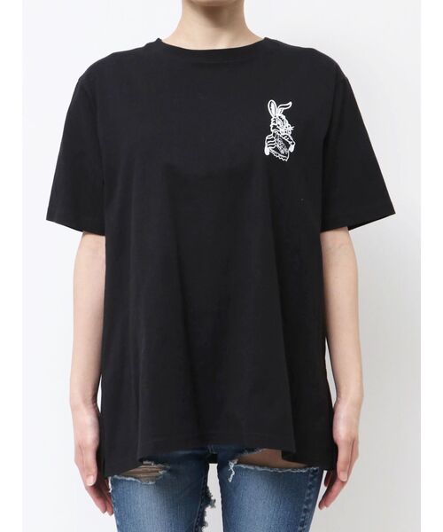 GYDA（ジェイダ）の「GAME HOLIC BUNNY BIG Tシャツ（Tシャツ/カットソー・レディース・オフホワイト/ブラック/スカイブルー/ライム・FREE）」の12枚目の写真