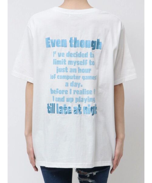 GYDA（ジェイダ）の「GAME HOLIC BUNNY BIG Tシャツ（Tシャツ/カットソー・レディース・オフホワイト/ブラック/スカイブルー/ライム・FREE）」の19枚目の写真