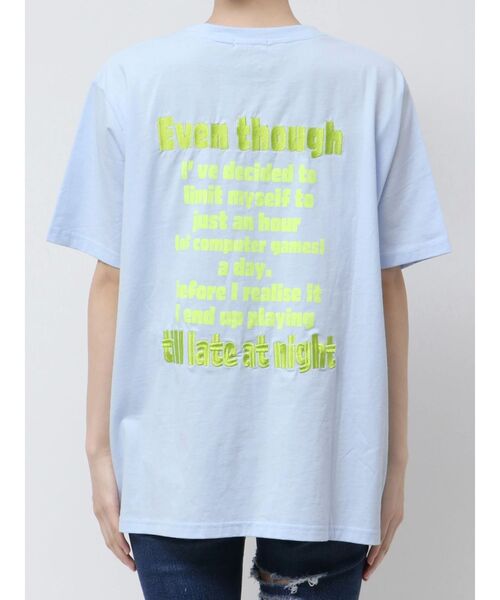 GYDA（ジェイダ）の「GAME HOLIC BUNNY BIG Tシャツ（Tシャツ/カットソー・レディース・オフホワイト/ブラック/スカイブルー/ライム・FREE）」の21枚目の写真