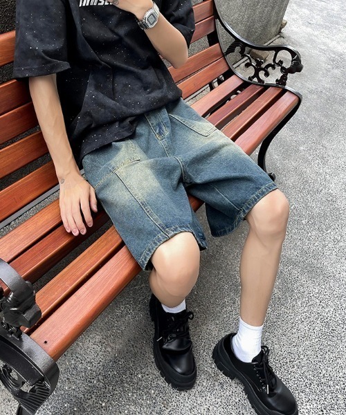 REBALANCE（リバランス）の「デニムハーフパンツ（デニムパンツ・メンズ・A/B・MEDIUM/LARGE/X-LARGE）」の2枚目の写真