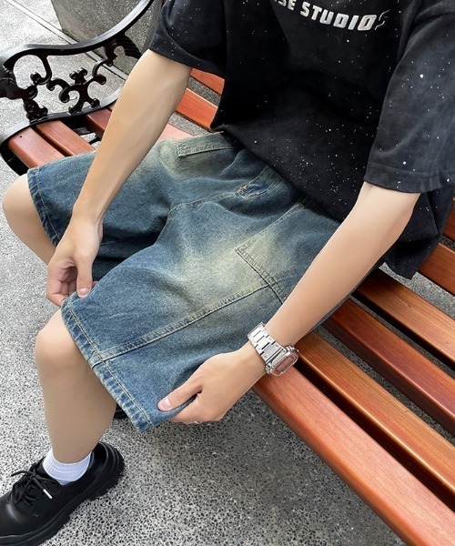 REBALANCE（リバランス）の「デニムハーフパンツ（デニムパンツ・メンズ・A/B・MEDIUM/LARGE/X-LARGE）」の5枚目の写真