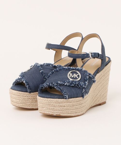 大人気・即日発送★Michael Kors★ HANNAHウェッジ サンダル 公式アウトレット】HANNAH デニム ウェッジ サンダル