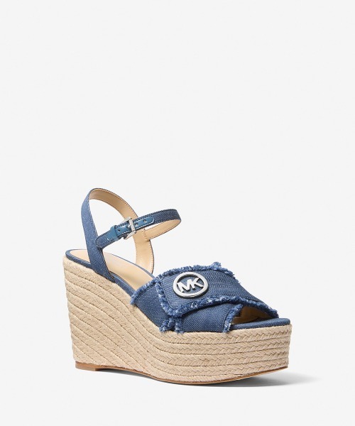 【Michael Kors☆彡】HANNAH デニム スライド サンダル 公式アウトレット】HANNAH デニム スライド サンダル