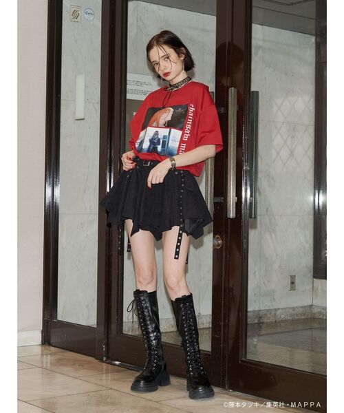 jouetie（ジュエティ）の「【TVアニメ『チェンソーマン』】シーンBIGTシャツ（Tシャツ/カットソー・レディース・レッド/ピンク/ブラック/オフホワイト・MEDIUM）」の10枚目の写真