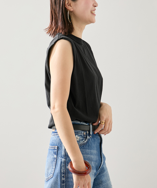 ATON(エイトン)の「ATON エイトン TANKTOP KKAGGM0400(Tシャツ/カットソー・レディース・ホワイト/サックスブルー/ブラック・SMALL)」の16枚目の写真