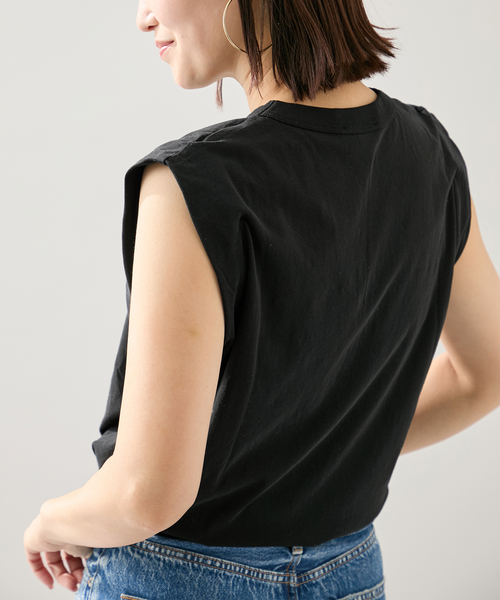 ATON(エイトン)の「ATON エイトン TANKTOP KKAGGM0400(Tシャツ/カットソー・レディース・ホワイト/サックスブルー/ブラック・SMALL)」の18枚目の写真