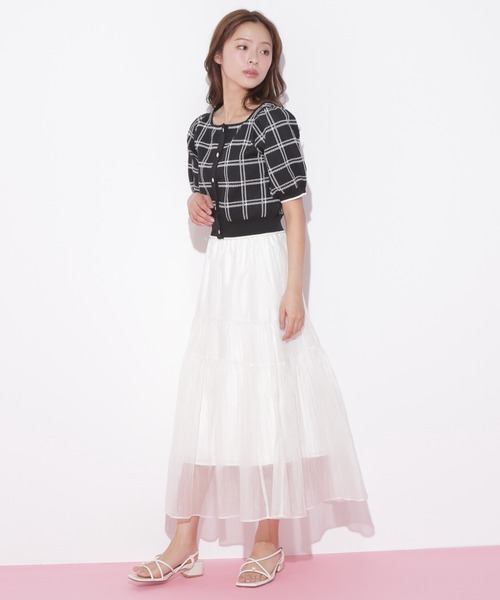 JILL by JILL STUART（ジルバイジルスチュアート）の「◇シアーシャイニーボリュームスカート（スカート・レディース・ホワイト/ブラック/ブラウン/ブルー・FREE）」の2枚目の写真