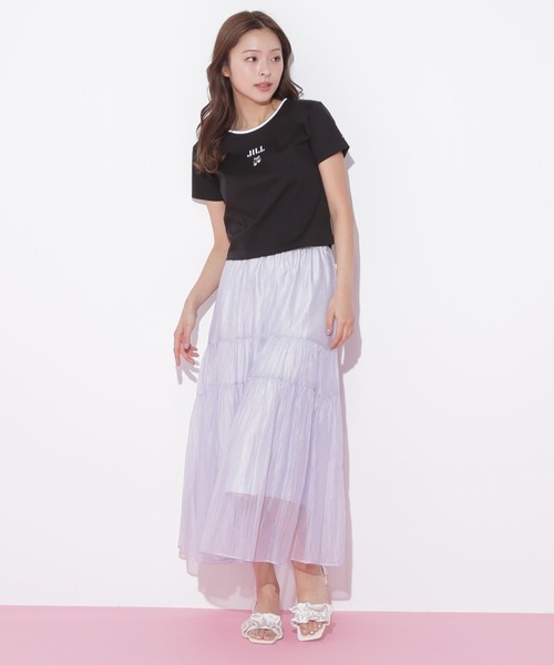 JILL by JILL STUART（ジルバイジルスチュアート）の「◇シアーシャイニーボリュームスカート（スカート・レディース・ホワイト/ブラック/ブラウン/ブルー・FREE）」の4枚目の写真