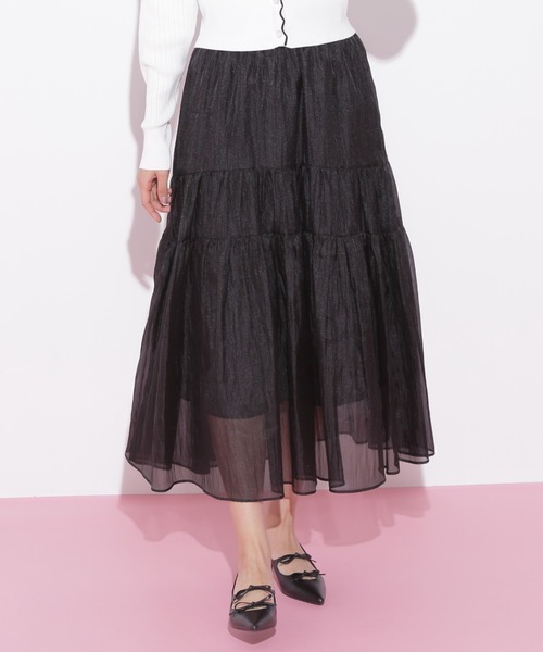 JILL by JILL STUART（ジルバイジルスチュアート）の「◇シアーシャイニーボリュームスカート（スカート・レディース・ホワイト/ブラック/ブラウン/ブルー・FREE）」の13枚目の写真