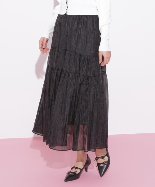 JILL by JILL STUART（ジルバイジルスチュアート）の「◇シアーシャイニーボリュームスカート（スカート・レディース・ホワイト/ブラック/ブラウン/ブルー・FREE）」の14枚目の写真