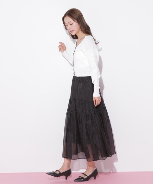 JILL by JILL STUART（ジルバイジルスチュアート）の「◇シアーシャイニーボリュームスカート（スカート・レディース・ホワイト/ブラック/ブラウン/ブルー・FREE）」の12枚目の写真